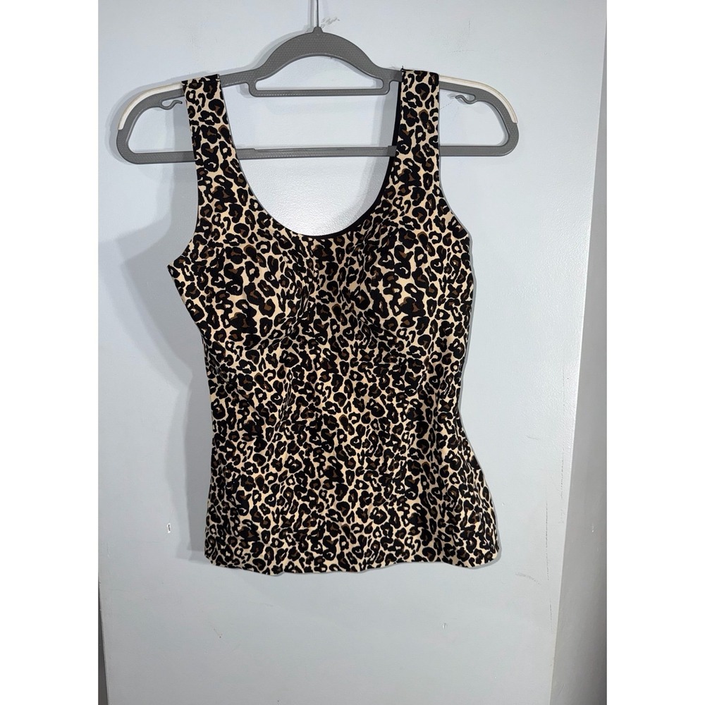 Knix Luxelift shapewear cheetah leopard print wide strap tank size large